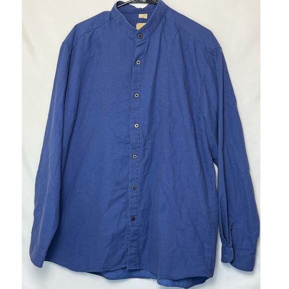 Wah Maker Men's Size Large Blue Long Sleeve Button Front Western Cowboy Shirt - Picture 1 of 8